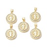 Brass Micro Pave Cubic Zirconia Pendants KK-F845-20G-4
