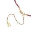 2.5MM Faceted Round Natural Tourmaline & Fluorite & Garnet & Obsidian & Lapis Lazuli Beaded Lariat Necklaces NJEW-JN05874-7
