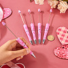 5Pcs Valentine's Day Theme Heart Pattern Plastic with Iron Ball-Point Pen FIND-TA0004-05-4