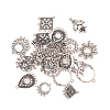 60Pcs 10 Styles Tibetan Style Alloy Cabochon Connector Settings TIBE-CJ0001-14-3