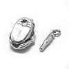 Anti-Tarnish Rhodium Plated 925 Sterling Silver Box Clasps STER-L057-010P-3