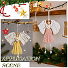 4Pcs Angel Handmade Woven Macrame Cotton Thread Pendant Decorations HJEW-MA00018-5