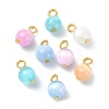20Pcs Dyed Natural Selenite Round Charms PALLOY-JF02119-S-1