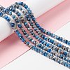 Dyed Natural Sesame Jasper/Kiwi Jasper Rondelle Beads Strands G-E316-A02-4