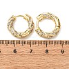 Brass Micro Pave Clear Cubic Zirconia Twist Hoop Earrings EJEW-K267-15G-5