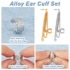 FIBLOOM 2 Sets 2 Colors Alloy Cuff Earrings Set EJEW-FI0001-57-4
