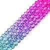 Gradient Color Baking Paint Glass Bead Strands DGLA-A039-T2mm-A011-4