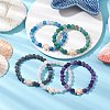 Dyed Natural Weathered Agate Round Beads Stretch Bracelets BJEW-JB11078-5