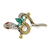 Snake Alloy Rhinestone Brooches for Backpack Clothes LS-JEWB-Z040-01A-AG-1