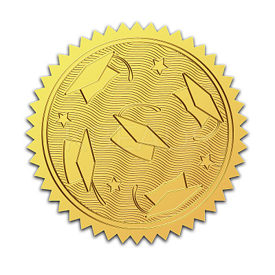 Plastic Self Adhesive Gold Foil Embossed Stickers DIY-WH0211-343-1