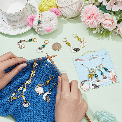 Knitting Row Counter Chains & Locking Stitch Markers Kits HJEW-AB00513-1