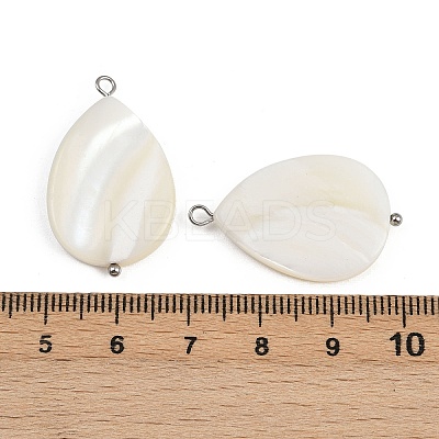 Natural Shell Teardrop Pendants STAS-D378-33P-1