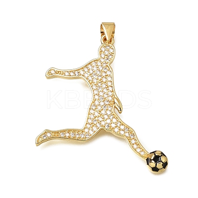 Brass Micro Pave Clear Cubic Zirconia Pendants CU-CBA108A-08G-1