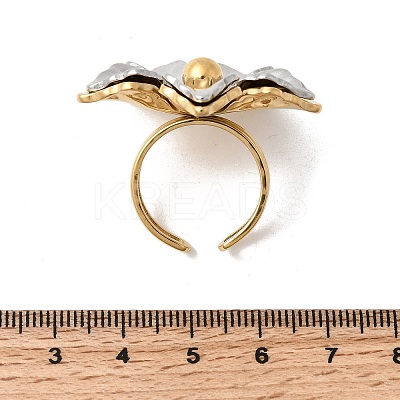 Adjustable 304 Stainless Steel Cuff Open Rings for Women RJEW-C150-01GP-1