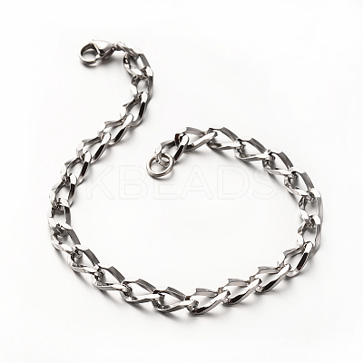 Tarnish Resistant 304 Stainless Steel Twisted Chain Bracelets BJEW-N263-03P-1