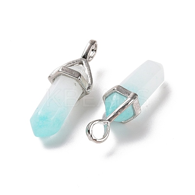 Natural White Jade Pointed Pendants G-K329-31P-1