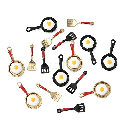16Pcs 4 Styles Spray Painted Alloy Enamel Pendants ENAM-FP0002-87-1