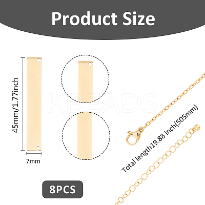 8Pcs 304 Stainless Steel Pendant Necklaces NJEW-FH0001-15G-1