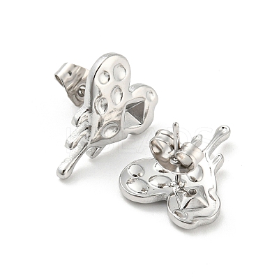 Non-Tarnish 304 Stainless Steel Stud Earrings Findings EJEW-I290-04P-1