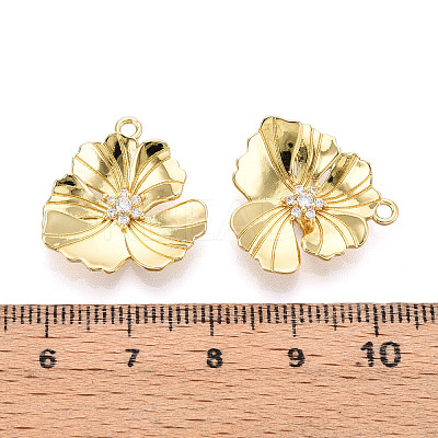 Brass Micro Pave Cubic Zirconia Pendants KK-N265-23G-1