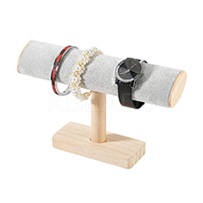 Wood & Velvet T Bar Bracelet Display Stands ODIS-WH0061-40A-1