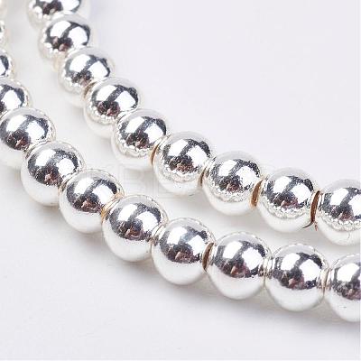Non-magnetic Synthetic Hematite Bead Strands G-P262-20-4mm-S-1