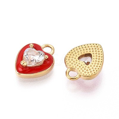 Ion Plating(IP) 304 Stainless Steel Micro Pave Cubic Zirconia Charms STAS-N109-243G-1