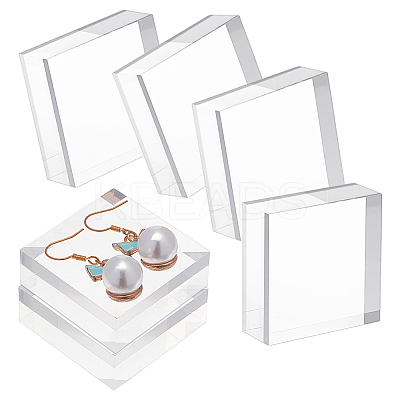 Square Transparent Acrylic Jewelry Display Pedestals LS-ODIS-WH0001-47A-1