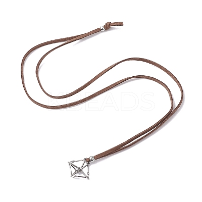 Crystal Holder Cage Necklace NJEW-JN04587-01-1