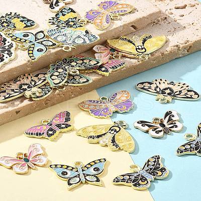 24Pcs 12 Styles Alloy Enamel Pendants ENAM-FS0001-94-1