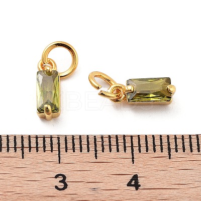 Brass Micro Pave Cubic Zirconia Charms X-ZIRC-F111-03G-09-1