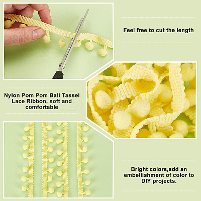 Nylon Pom Pom Ball Tassel Lace Ribbon DIY-WH0580-31A-1