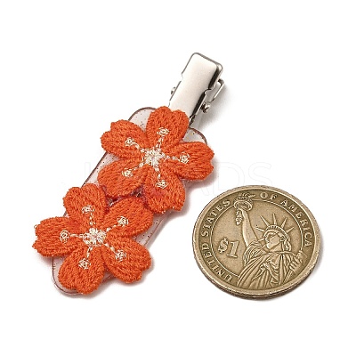 Polyester Embroidery Flower Alligator Hair Clips PHAR-JH00094-1