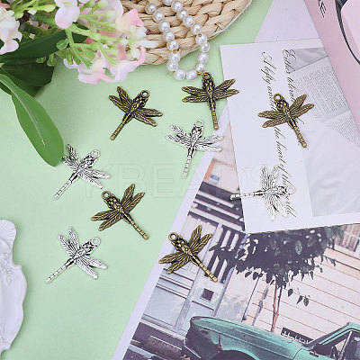 32Pcs 2 Colors Tibetan Style Alloy Pendants FIND-CA0010-81-1