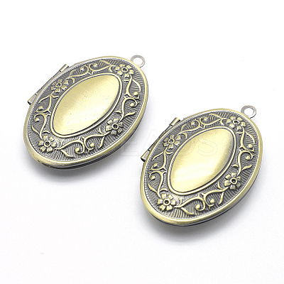 Brass Locket Pendants X-KK-F717-01AB-NR-1