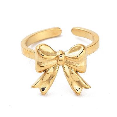 304 Stainless Steel Open Cuff Rings for Women LS-RJEW-Z044-02G-01-1