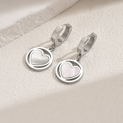 201 Stainless Steel Heart Hoop Earrings LS-GG9932-3-1