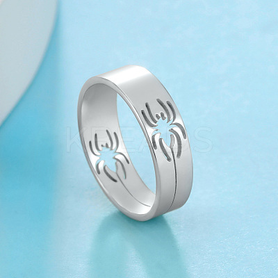 Hollow Out Spider 201 Stainless Steel Finger Rings FS-WG97E57-03-1