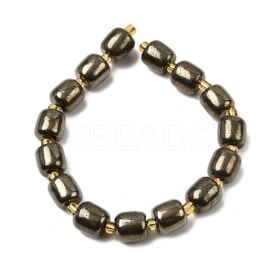 Natural Pyrite Beads Strands G-Z131-D01-03-1