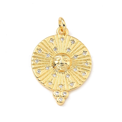 Brass Micro Pave Cubic Zirconia Pendants KK-G416-62G-1