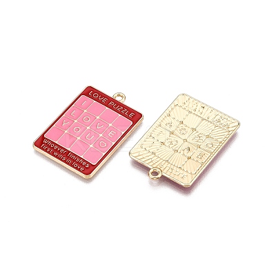 Rack Plating Alloy Enamel Pendants ENAM-N056-430B-1