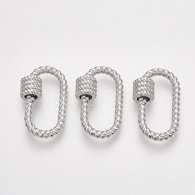 Brass Screw Carabiner Lock Charms KK-T047-02P-1