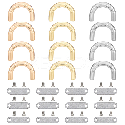 12 Sets 3 Colors Alloy D-Ring Connector Buckles for Bag FIND-WR0006-54-1