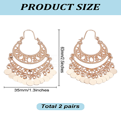 2 Pairs Alloy Fan Chandelier Earrings for Women EJEW-LP0001-50-1