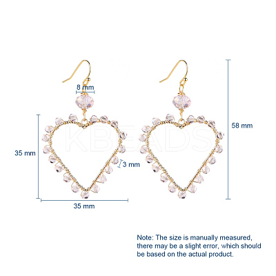 Faceted Glass Dangle Earrings EJEW-JE03737-05-1