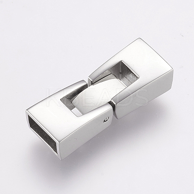 Tarnish Resistant 304 Stainless Steel Fold Over Clasps STAS-E144-148P-1