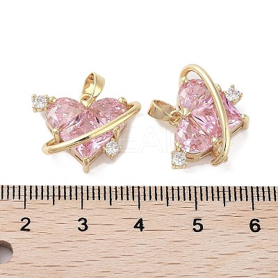Valentine's Day Heart Charms Rack Plating Brass Micro Pave Pearl Pink Cubic Zirconia Charms KK-G482-14G-1