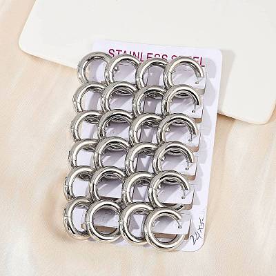 202 Stainless Steel Polishing Hoop Earrings EJEW-M106-02P-04-1
