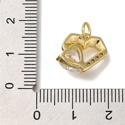 Rack Plating Brass Micro Pave Cubic Zirconia Charms KK-I720-53G-1
