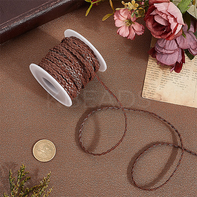 10M Flat Braided Imitation Leather Cords LC-CL0001-04B-1